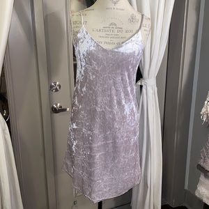Silver velvet dress with removable belt. Size M
